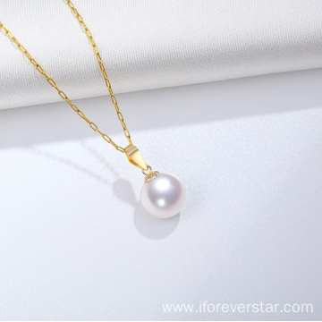 18k gold jewelry real freshwater pearl necklace